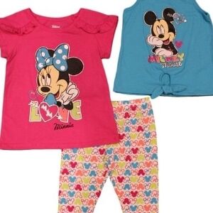 Minnie Mouse Two Shirt & Pants Outfit For Toddler Girls By Disney